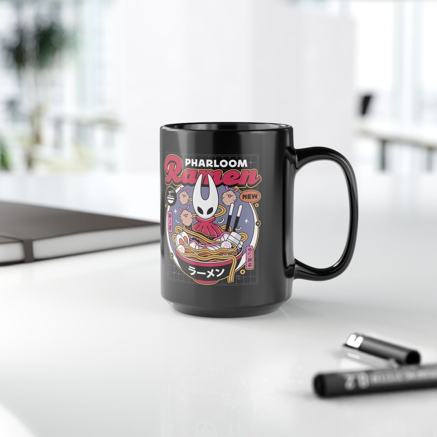 Pharloom Ramen Aesthetic Black Mug