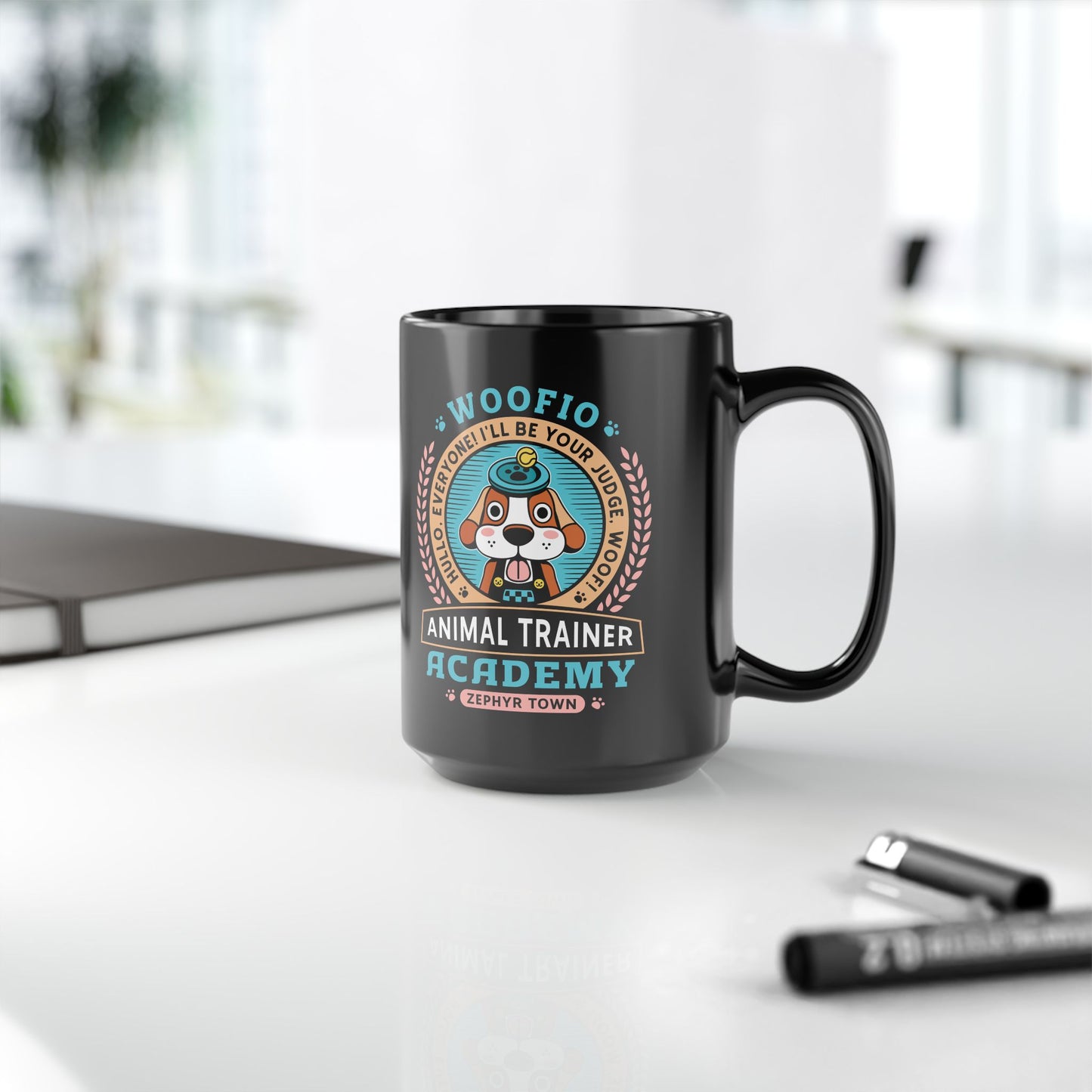 Woofio Zephyr Town Academy Black Mug