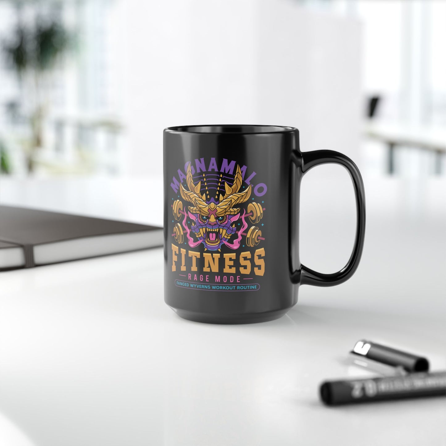 Magnamalo Fitness Emblem Black Mug