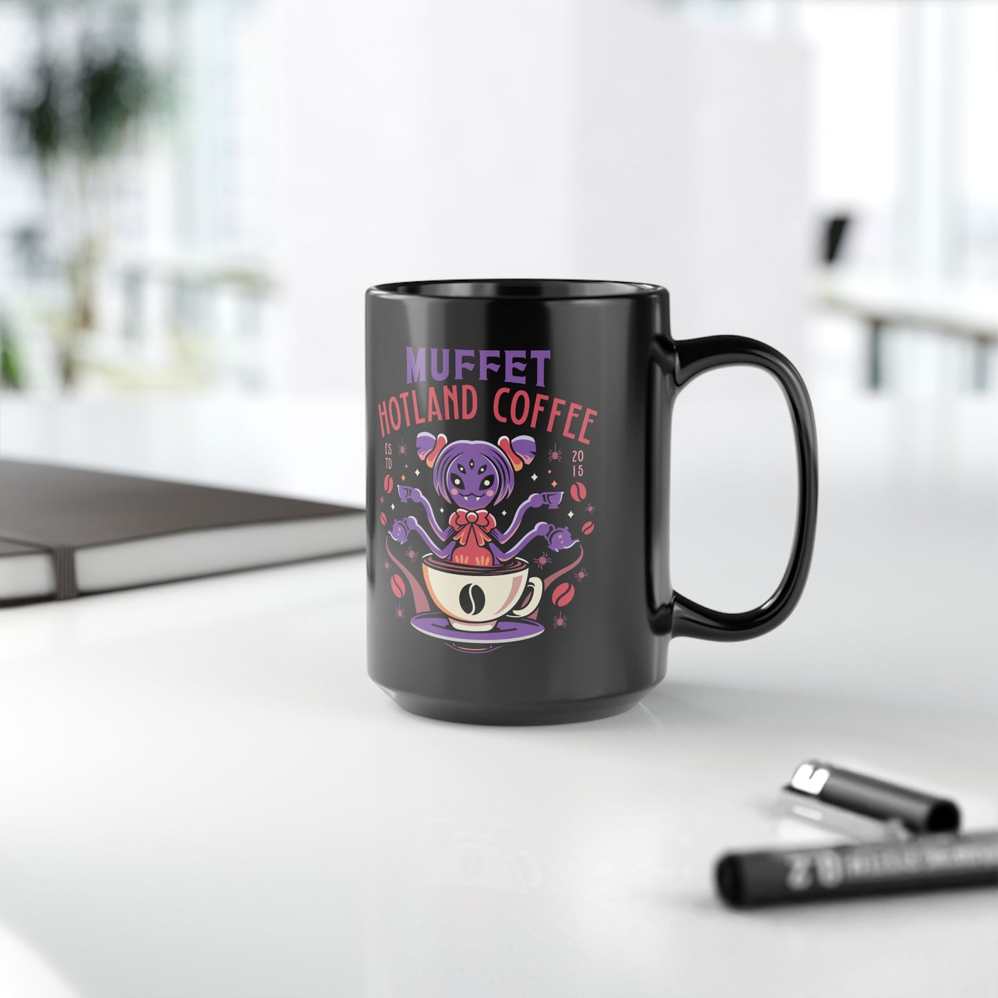 Muffet Hotland Coffee Black Mug