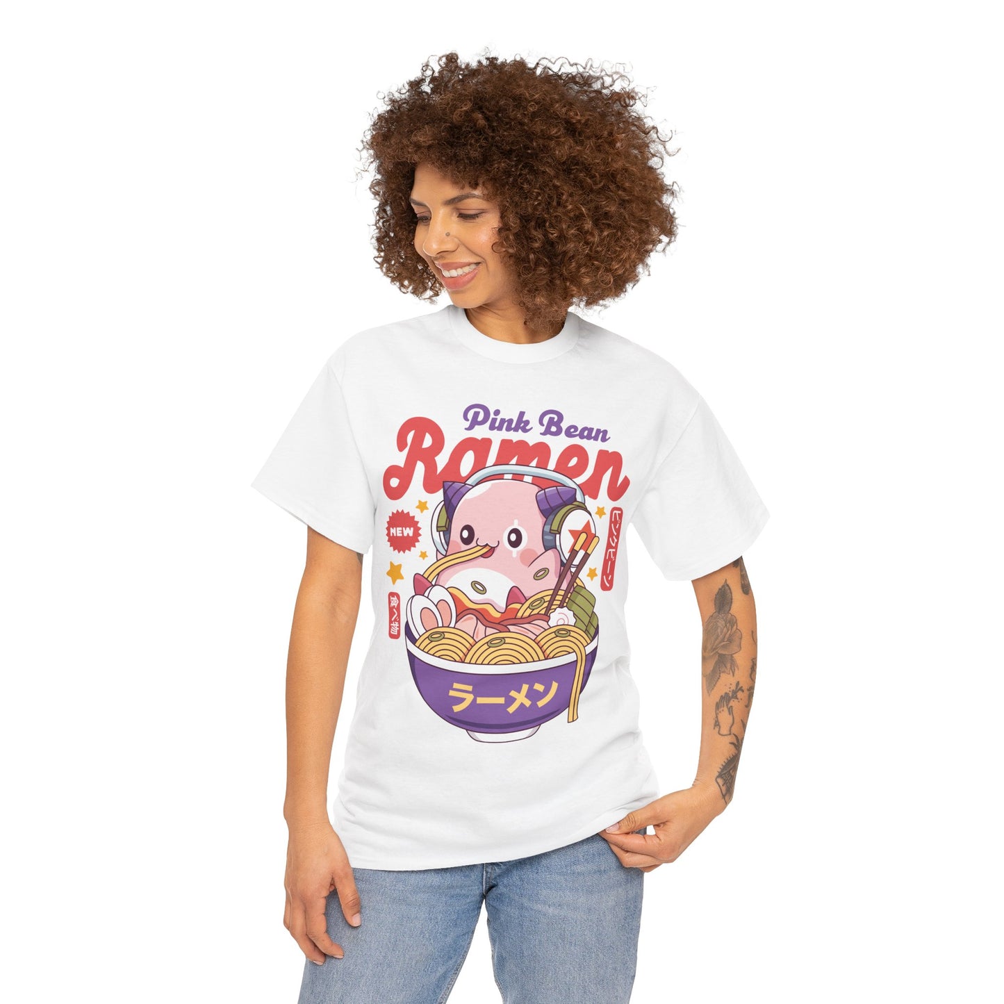 Pink Bean Ramen Kawaii Unisex T-Shirt