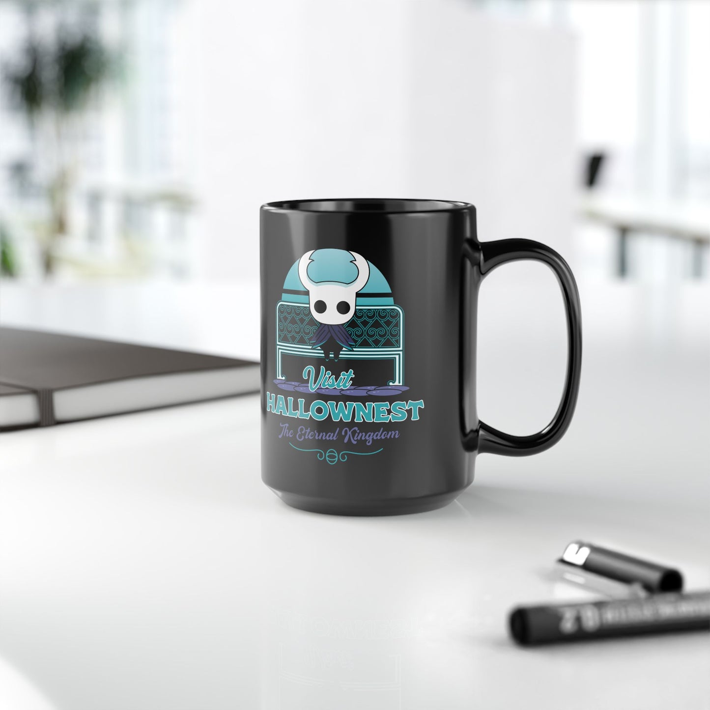 Visit Hallownest Emblem Black Mug