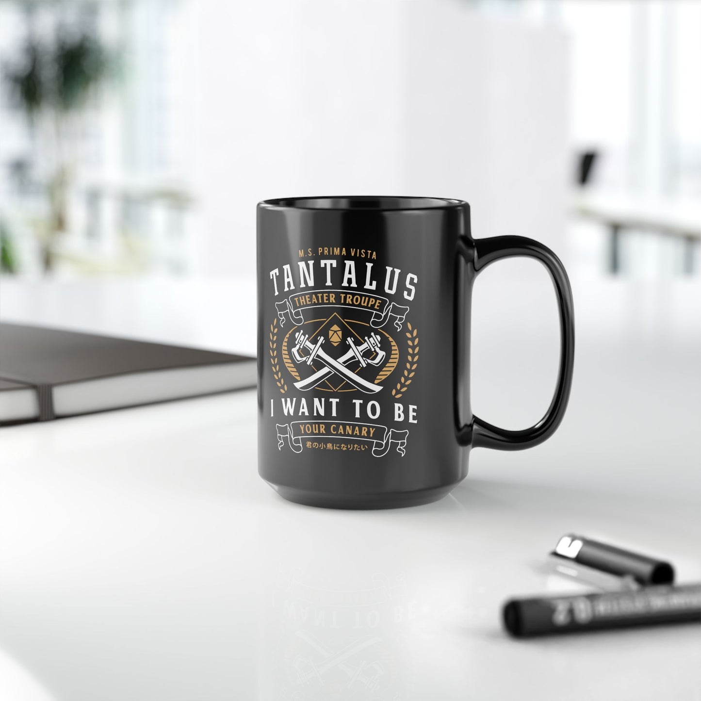 Tantalus Theater Troupe Emblem Black Mug