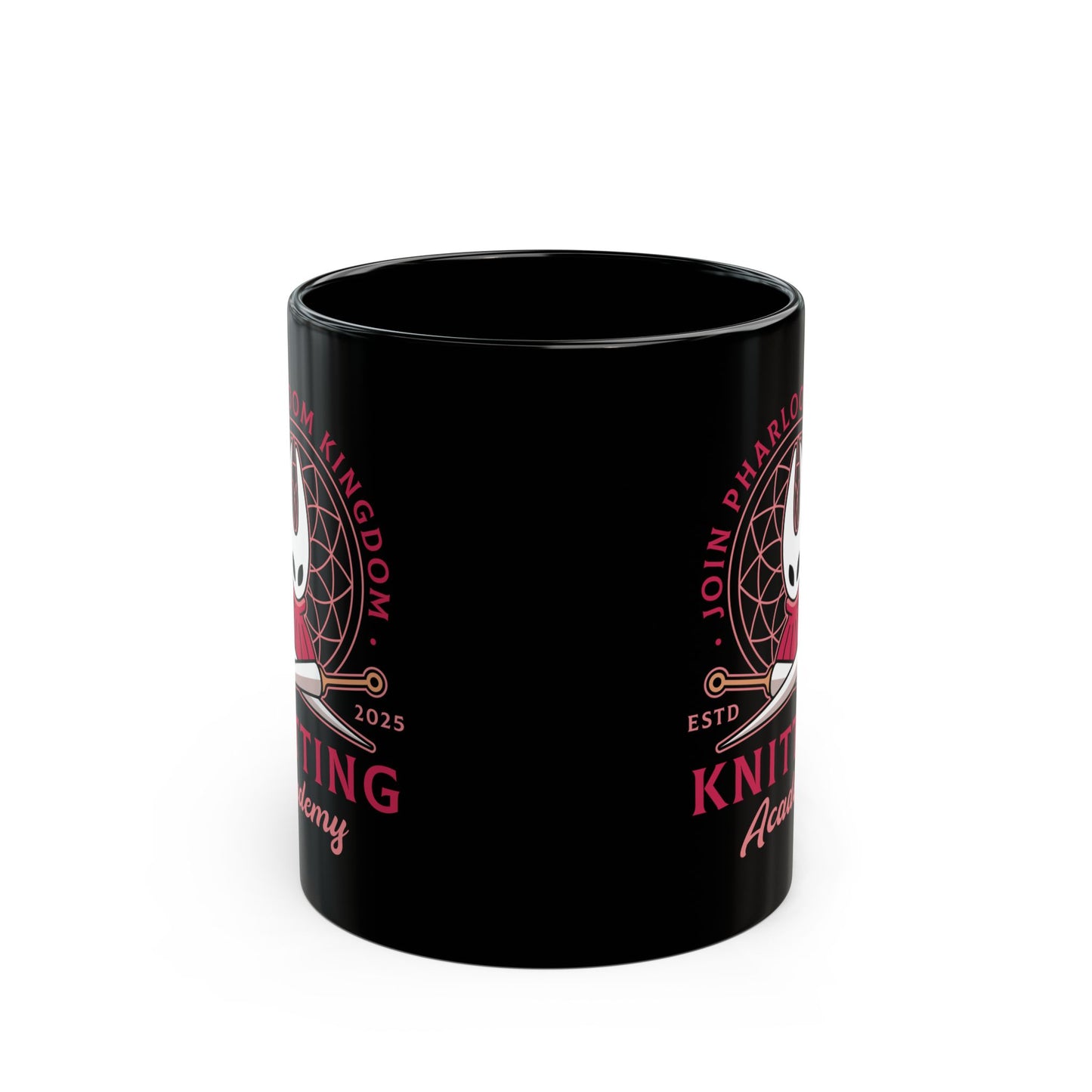 Pharloom Knitting Emblem Black Mug