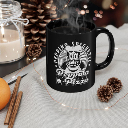 Peppino Pizza Crest Black Mug