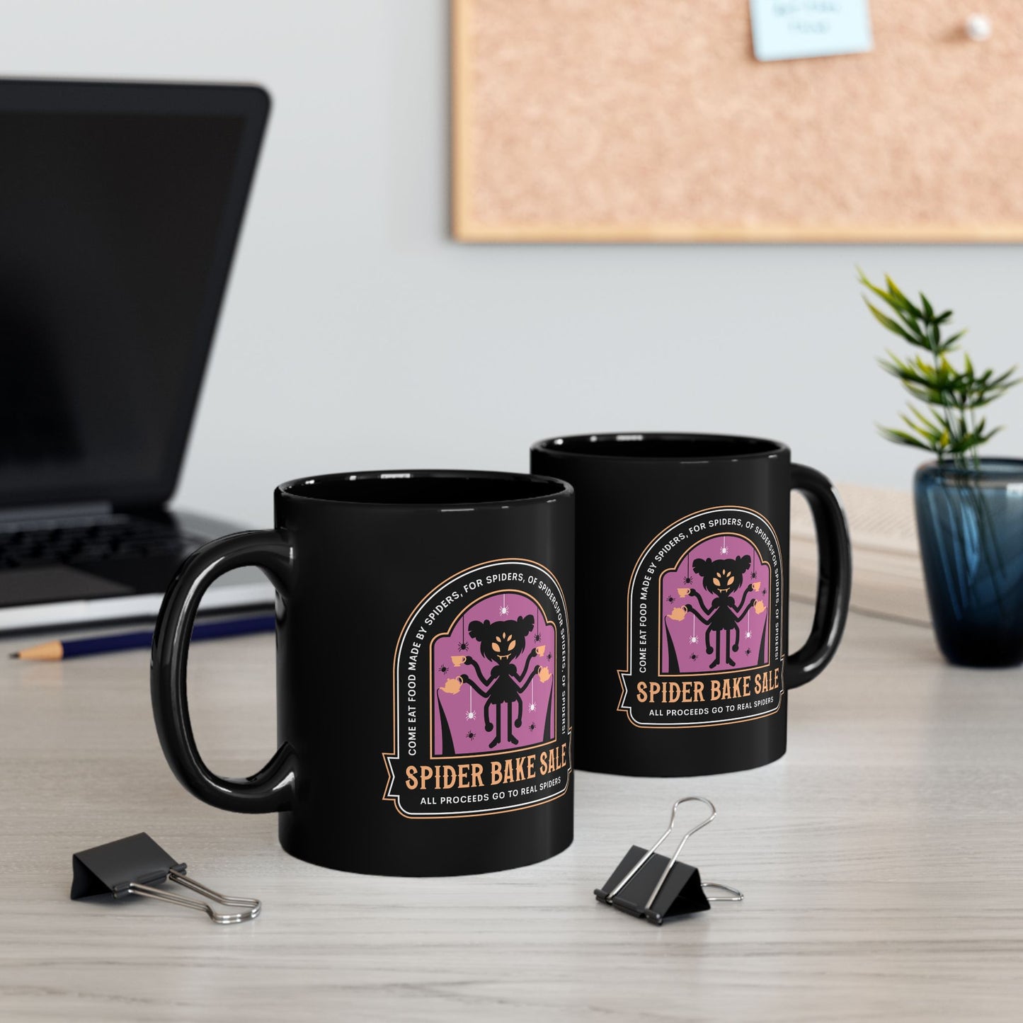 Spider Bake Sale Emblem Black Mug