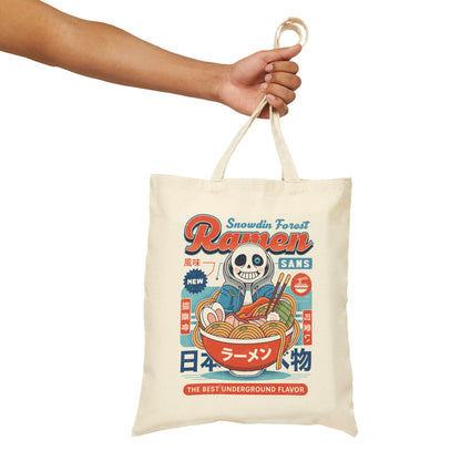 Snowdin Forest Ramen Vintage Cotton Canvas Tote Bag