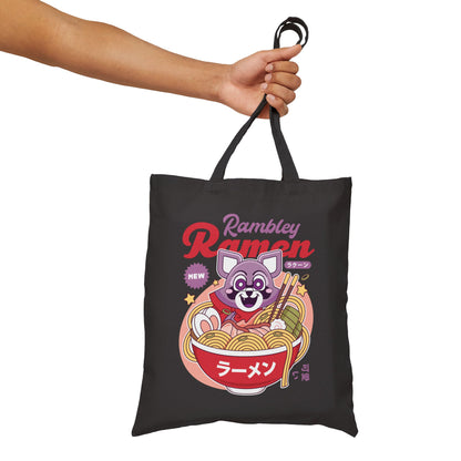 Rambley The Raccoon Ramen Canvas Tote Bag
