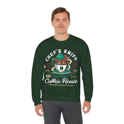 Chefs Knife Coffee Crest Unisex Crewneck Sweatshirt