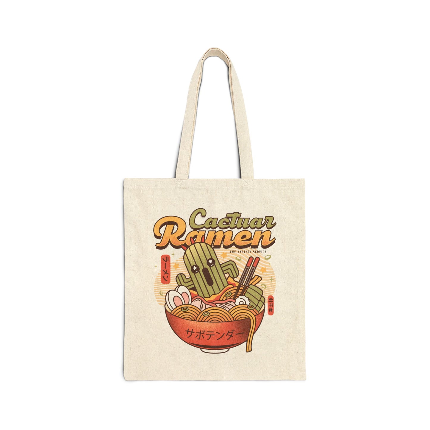 Cactuar Ramen Vintage Cotton Canvas Tote Bag