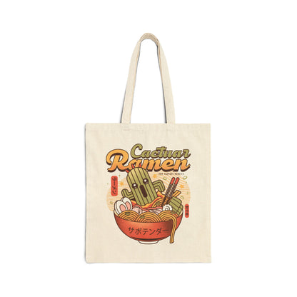 Cactuar Ramen Vintage Cotton Canvas Tote Bag