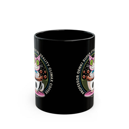 Steelport Cat Coffee Emblem Black Mug