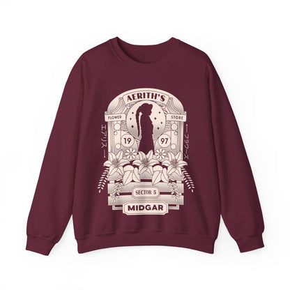 Aerith And Flowers Unisex Crewneck Sweatshirt
