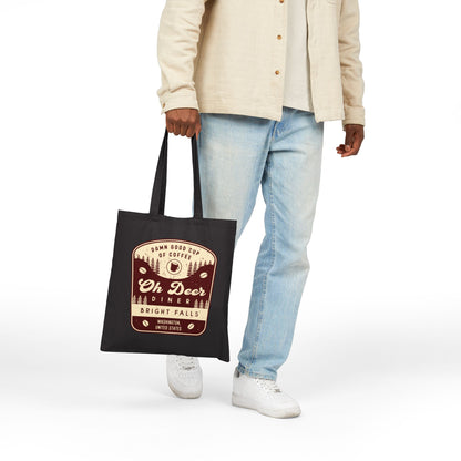 Oh Deer Diner Emblem Canvas Tote Bag
