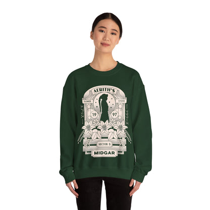 Aerith And Flowers Unisex Crewneck Sweatshirt