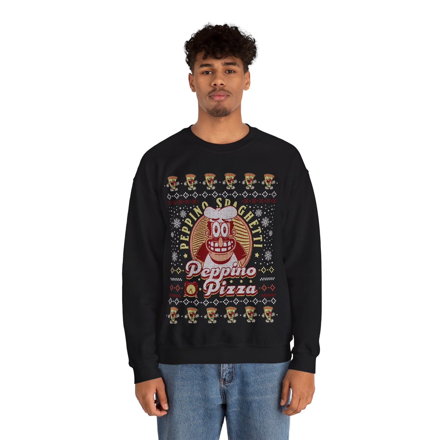 Peppino Pizza Ugly Sweater Unisex Crewneck Sweatshirt