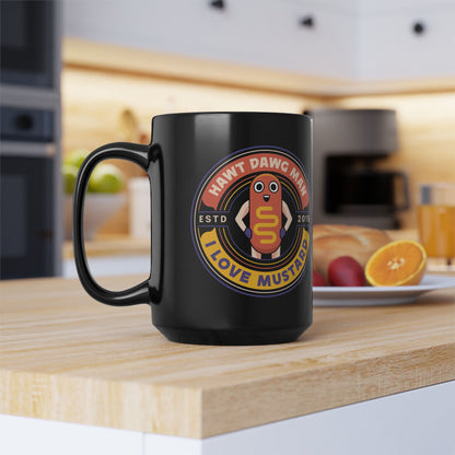 Hawt Dawg Man Emblem Black Mug