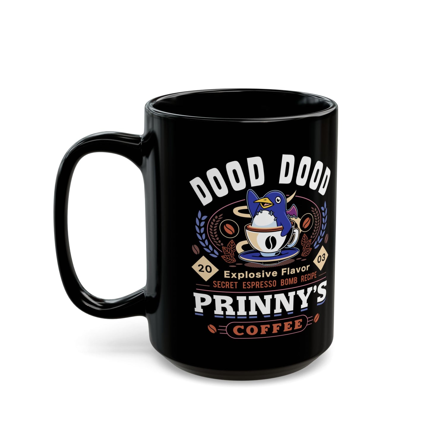 Prinny Dood Coffee Emblem Black Mug