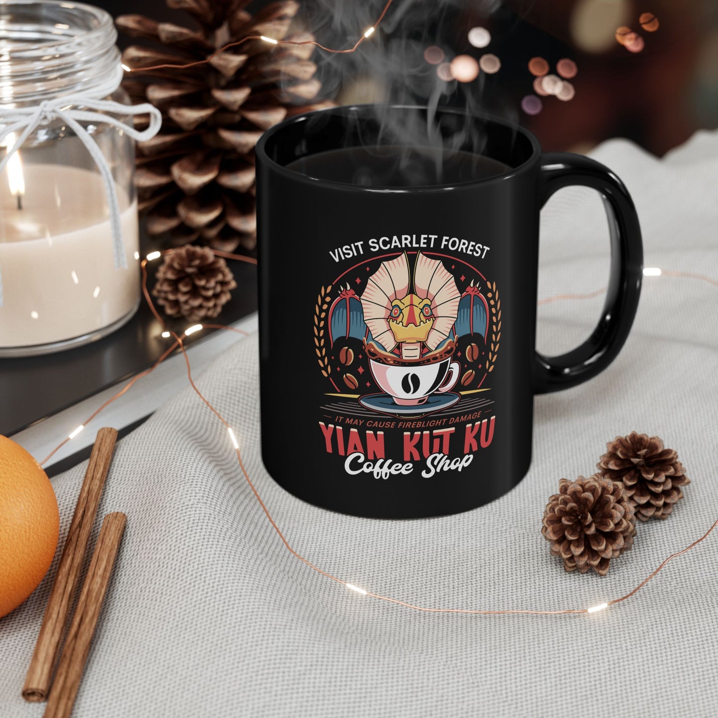 Yian Kut Ku Coffee Emblem Black Mug