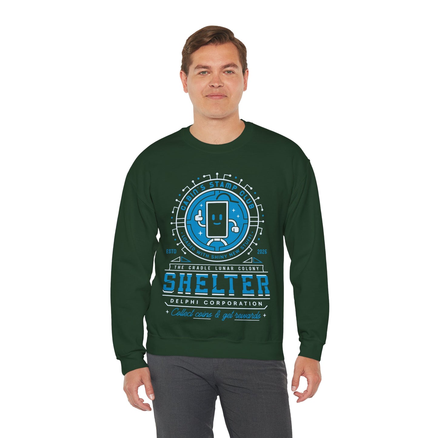 Cabin Coins Stamp Club Emblem Crewneck Sweatshirt