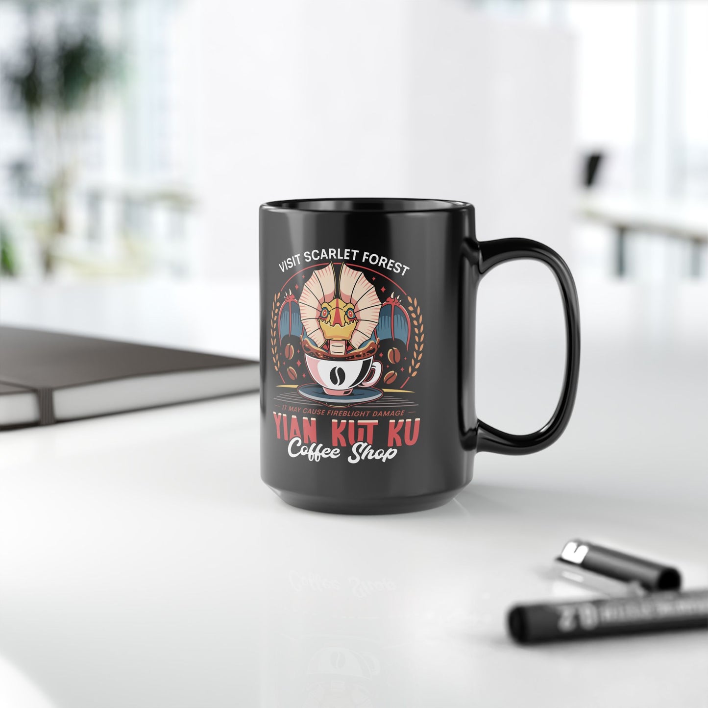 Yian Kut Ku Coffee Emblem Black Mug