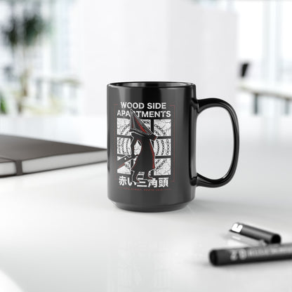 Wood Side Apartments Monster Black Mug