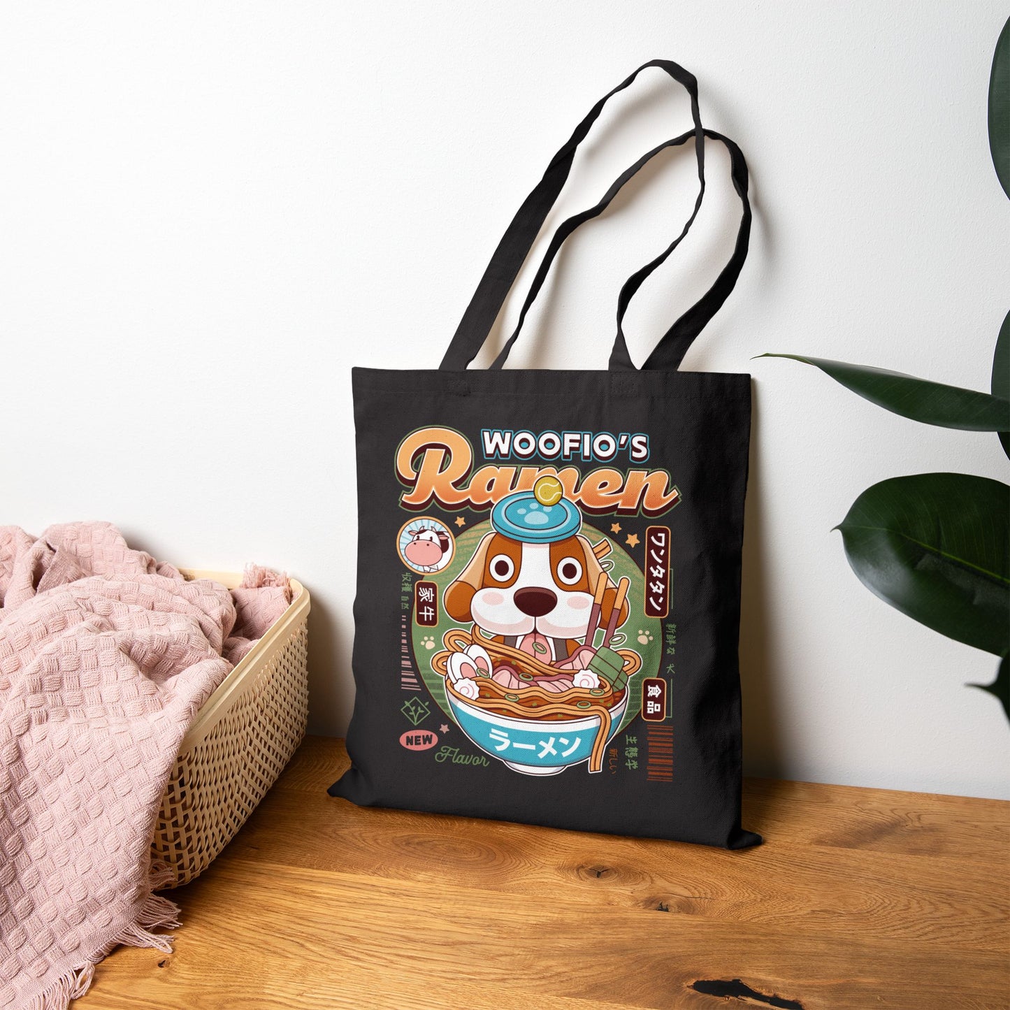 Woofio Vintage Ramen Canvas Tote Bag
