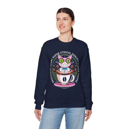 Steelport Cat Coffee Emblem Crewneck Sweatshirt