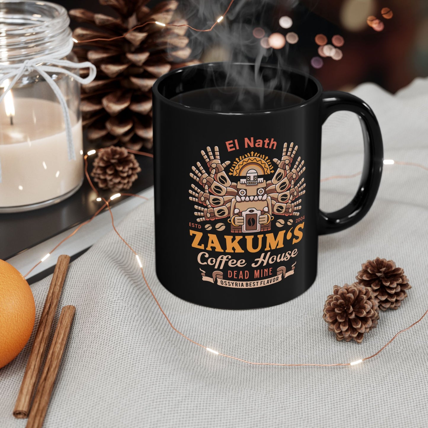 Zakum Coffee Emblem Black Mug