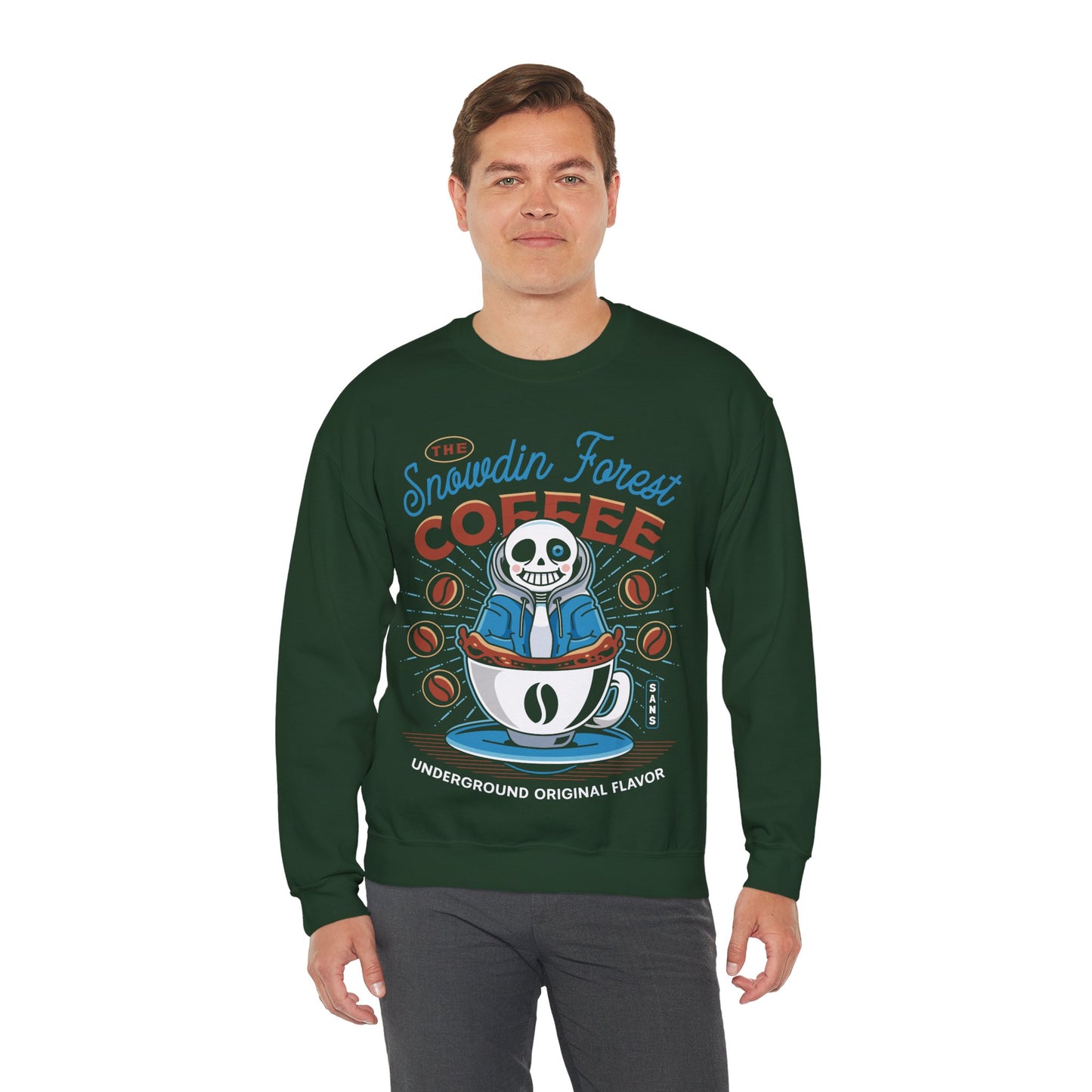 Snowdin Forest Coffee Emblem Crewneck Sweatshirt
