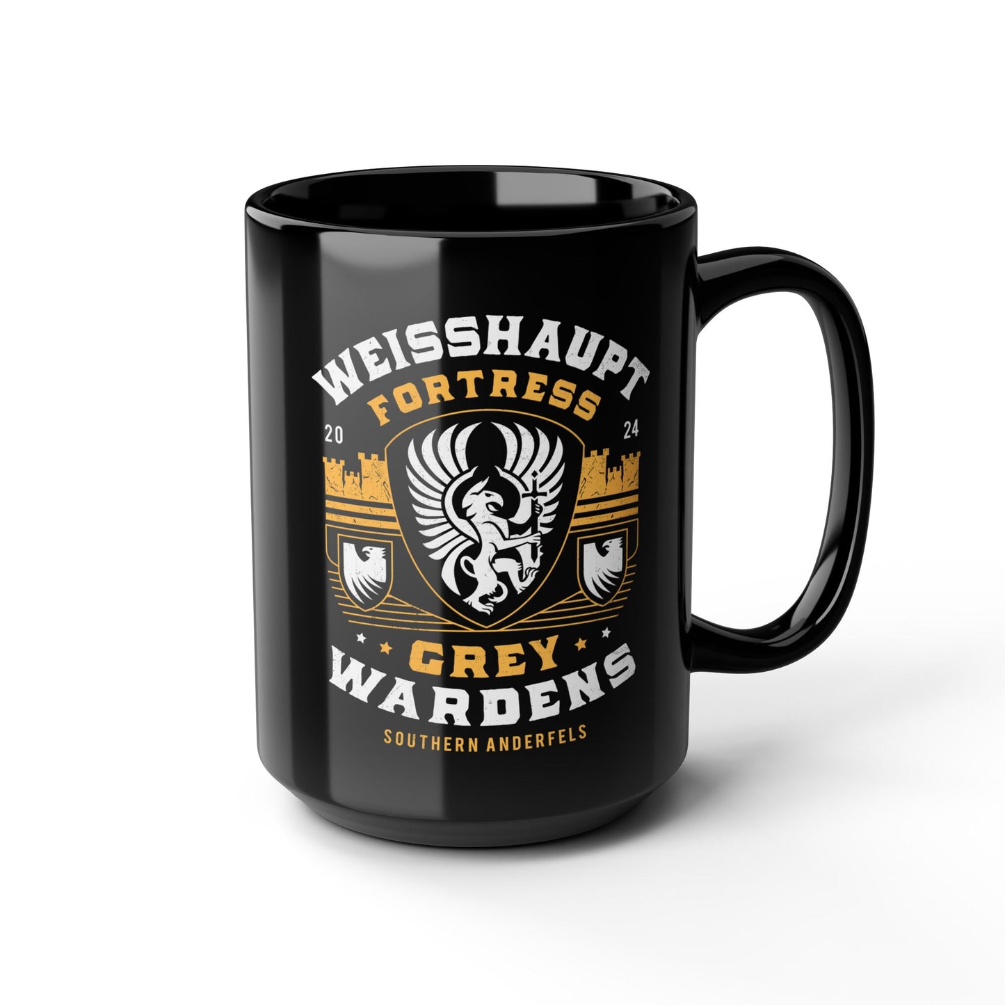 Grey Wardens Fortress Crest Black Mug