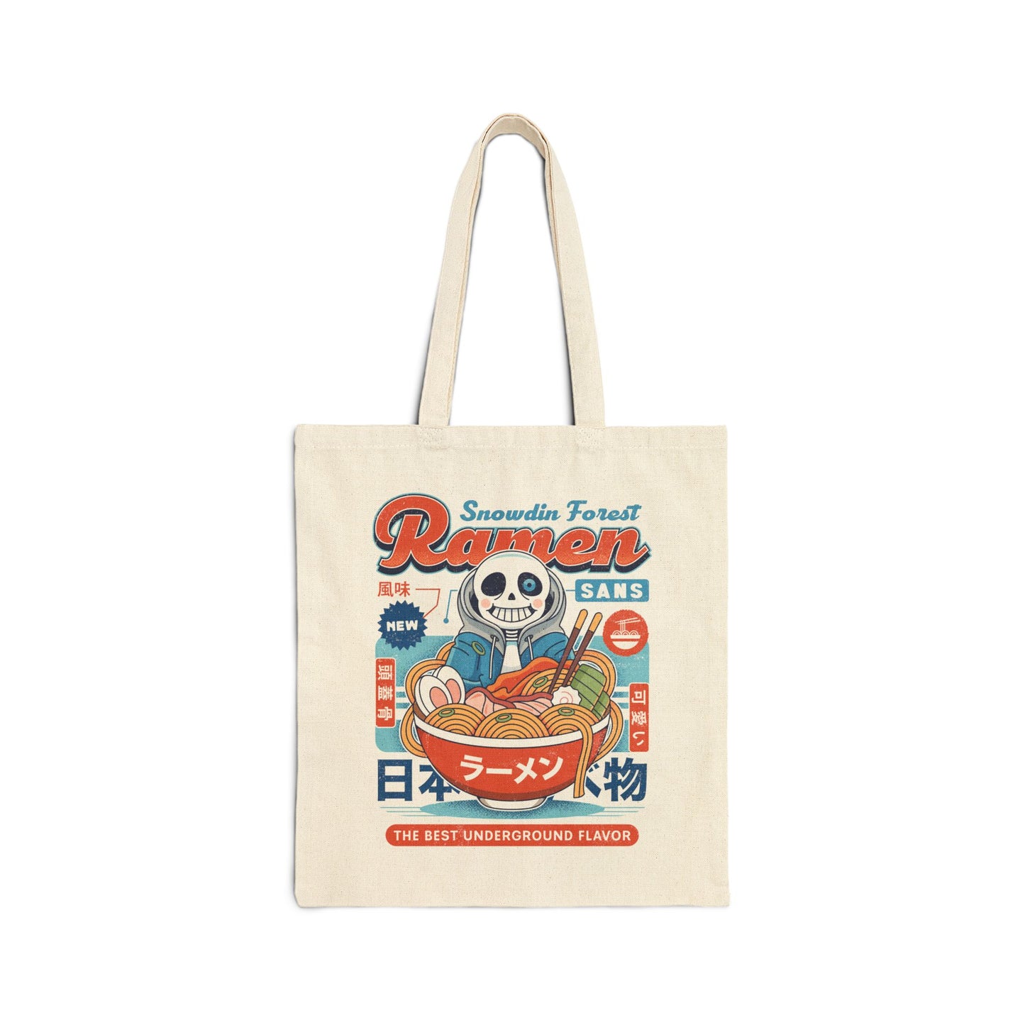 Snowdin Forest Ramen Vintage Cotton Canvas Tote Bag