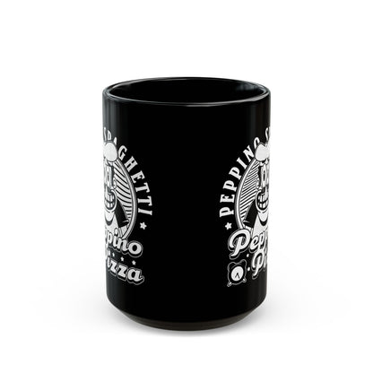 Peppino Pizza Crest Black Mug
