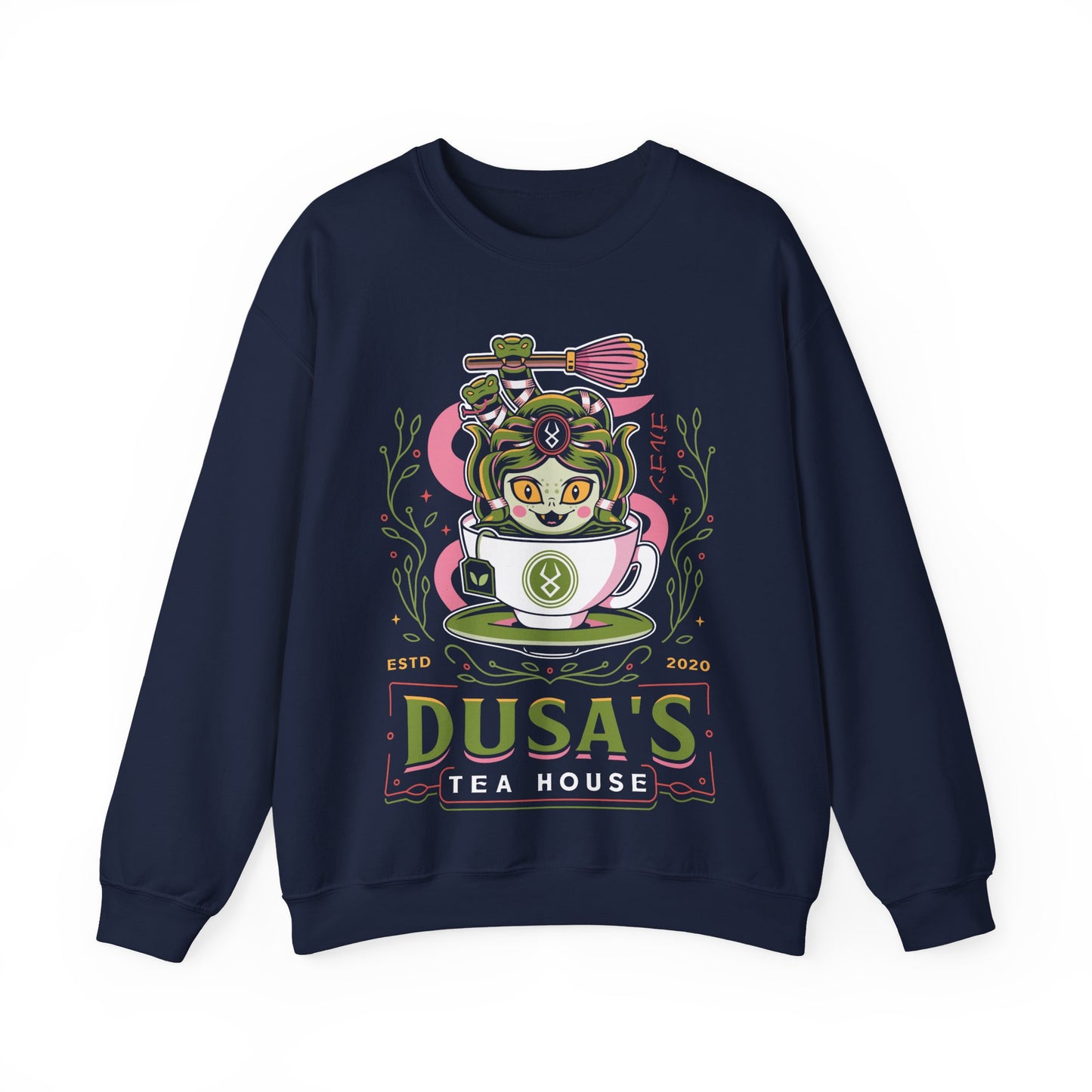 Dusa Green Tea Emblem Crewneck Sweatshirt