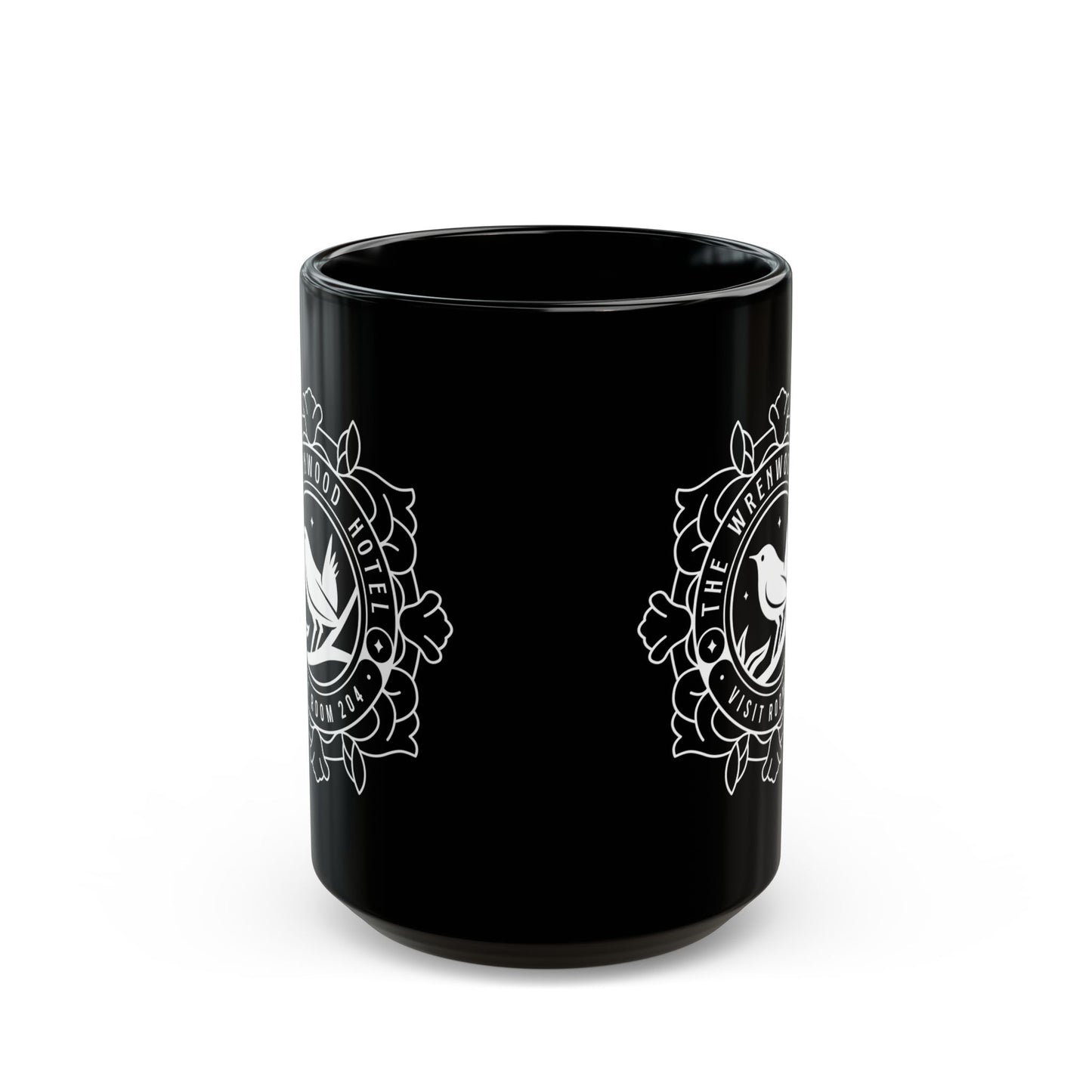 Wrenwood Hotel Emblem Black Mug