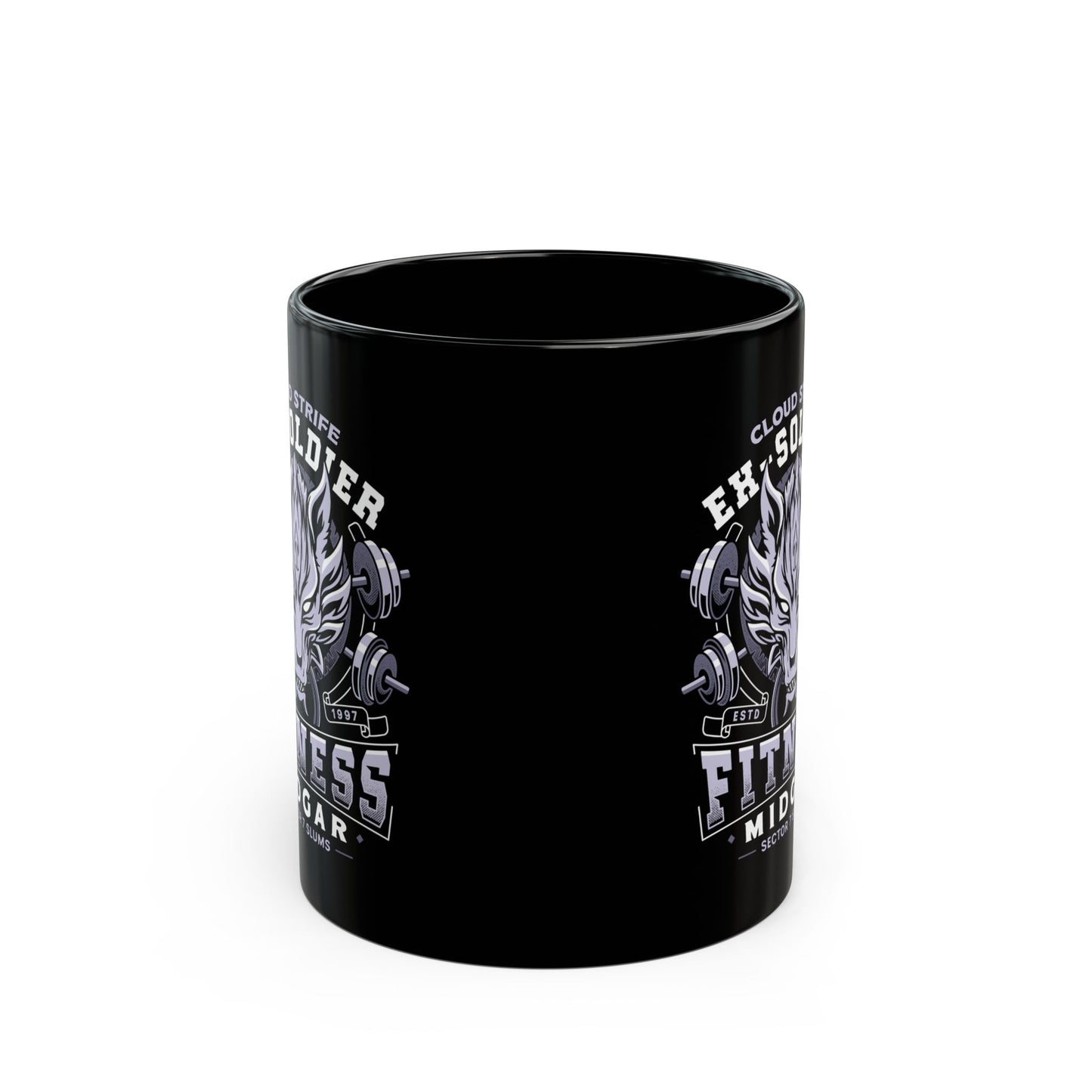 Strife Midgar Fitness Emblem Black Mug