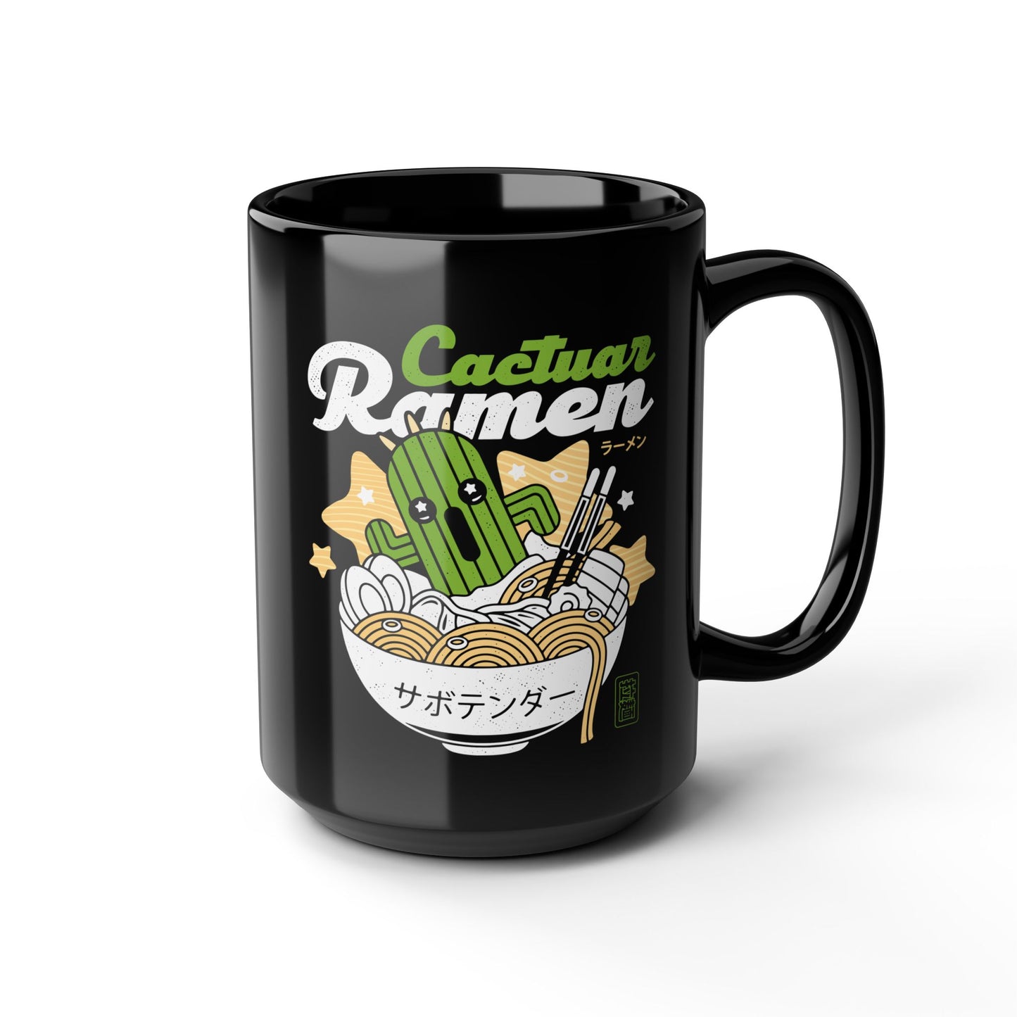 Cactuar Ramen Aesthetic Black Mug