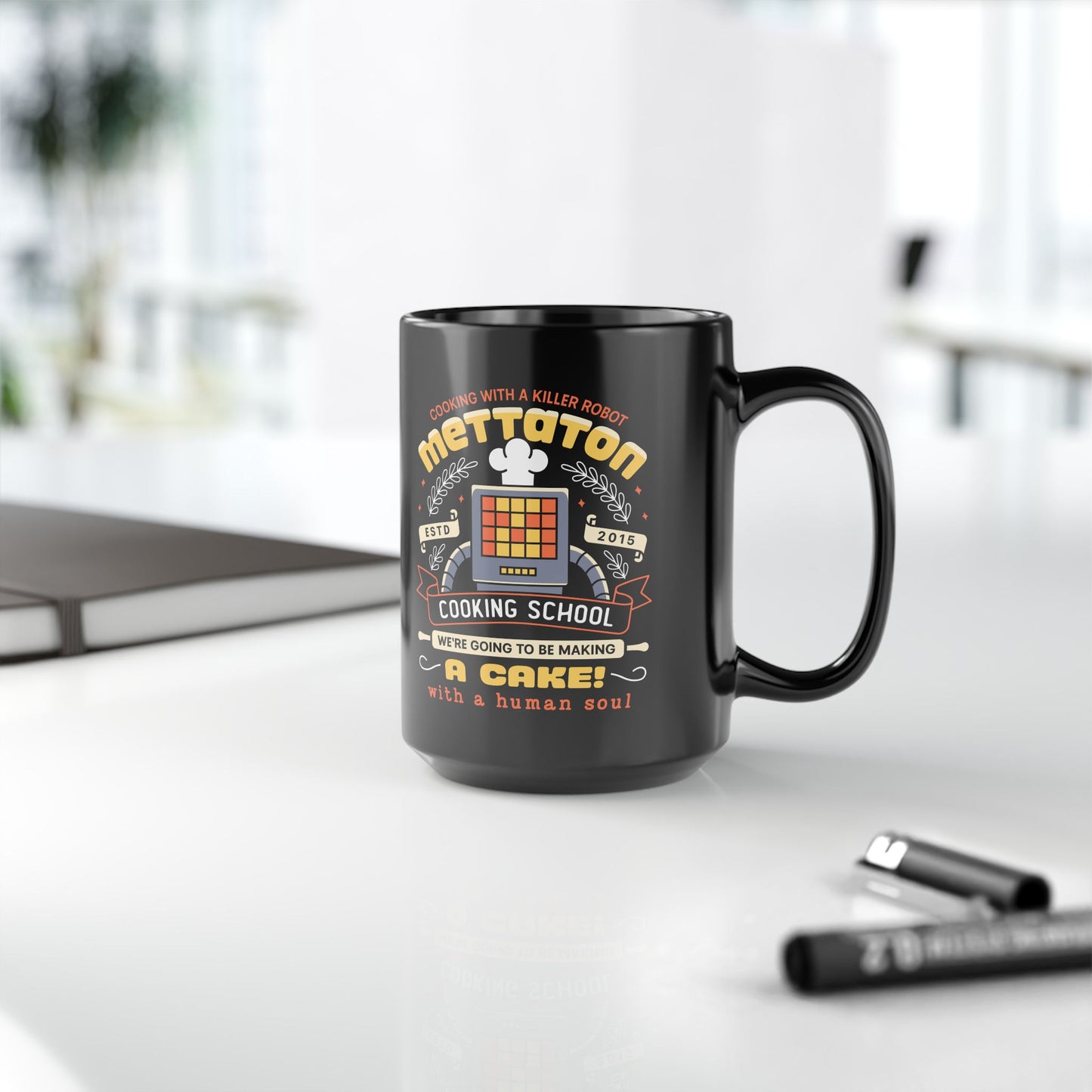 Mettaton Cooking School Crest Black Mug