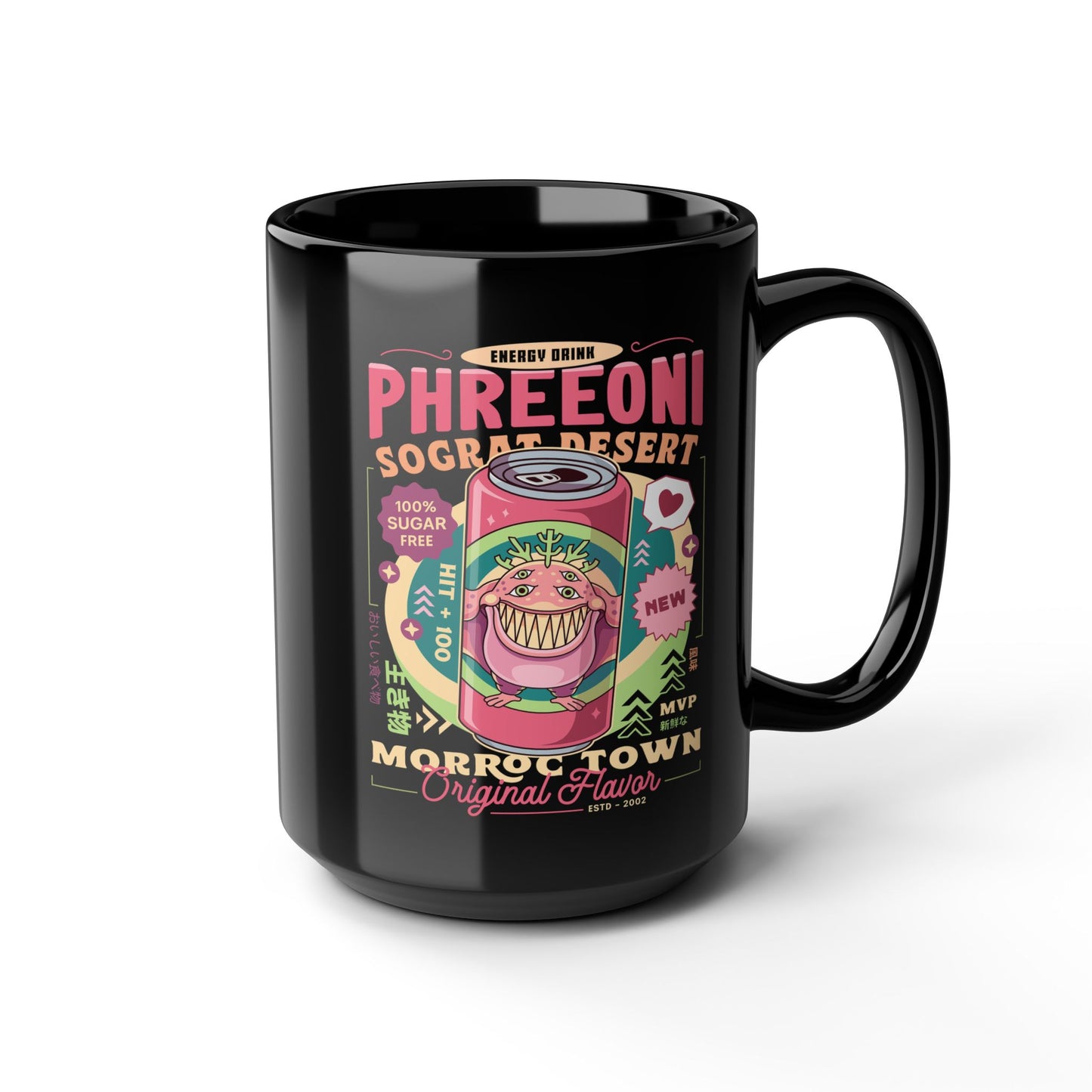 Phreeoni Energy Drink Black Mug