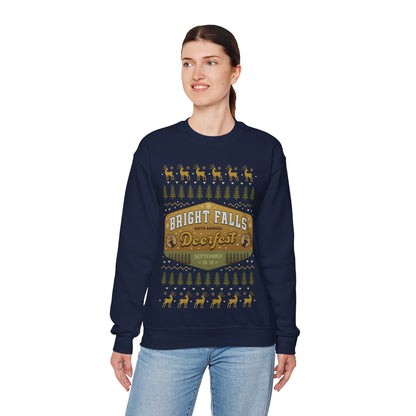 Deerfest Bright Falls Ugly Sweater Unisex Crewneck Sweatshirt