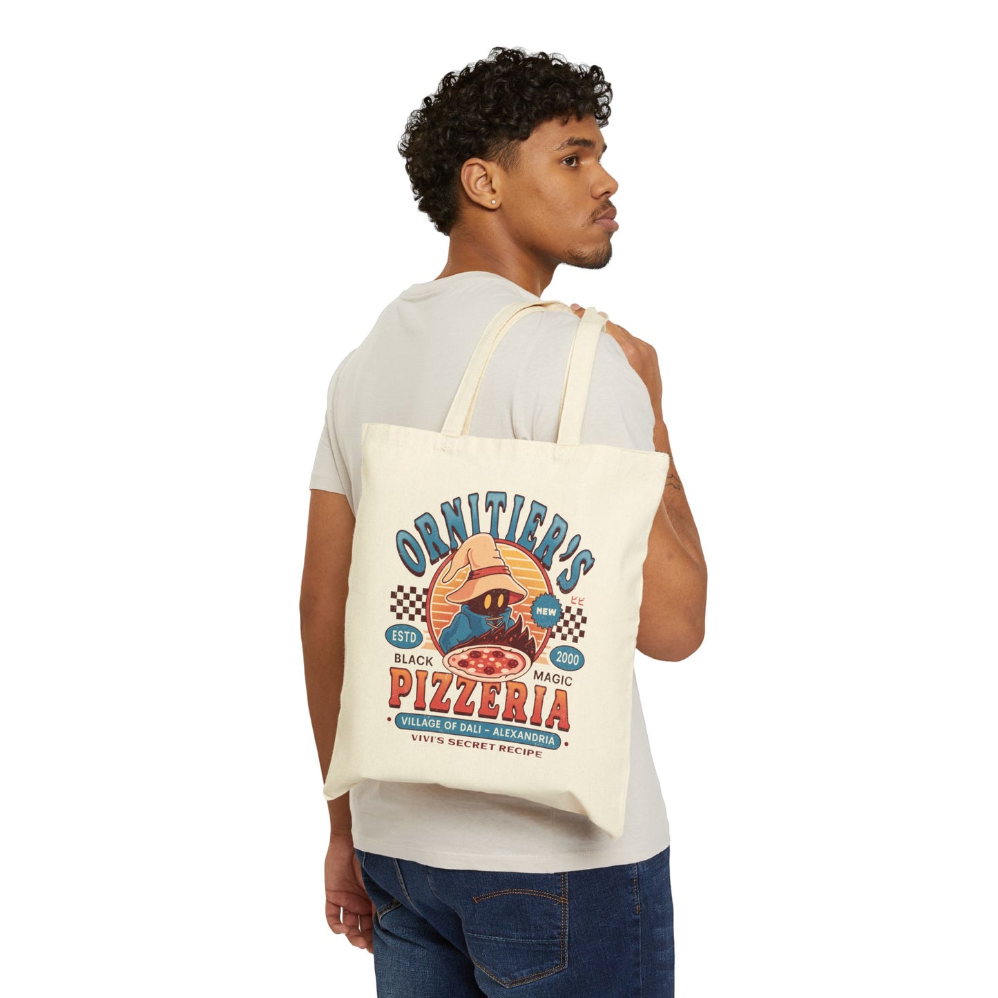 Ornitier Pizzeria Vintage Cotton Canvas Tote Bag