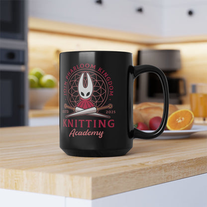Pharloom Knitting Emblem Black Mug