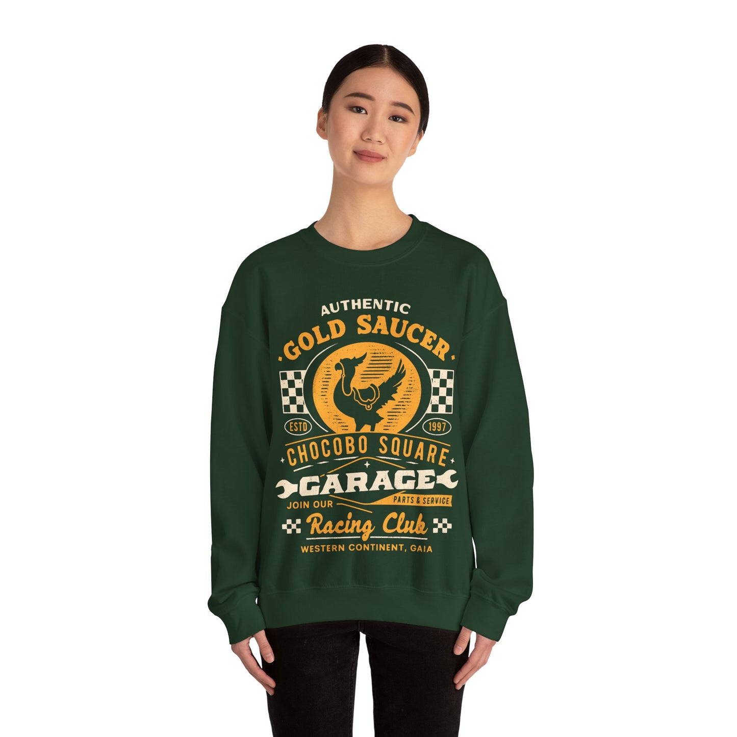 Gold Saucer Garage Vintage Crewneck Sweatshirt