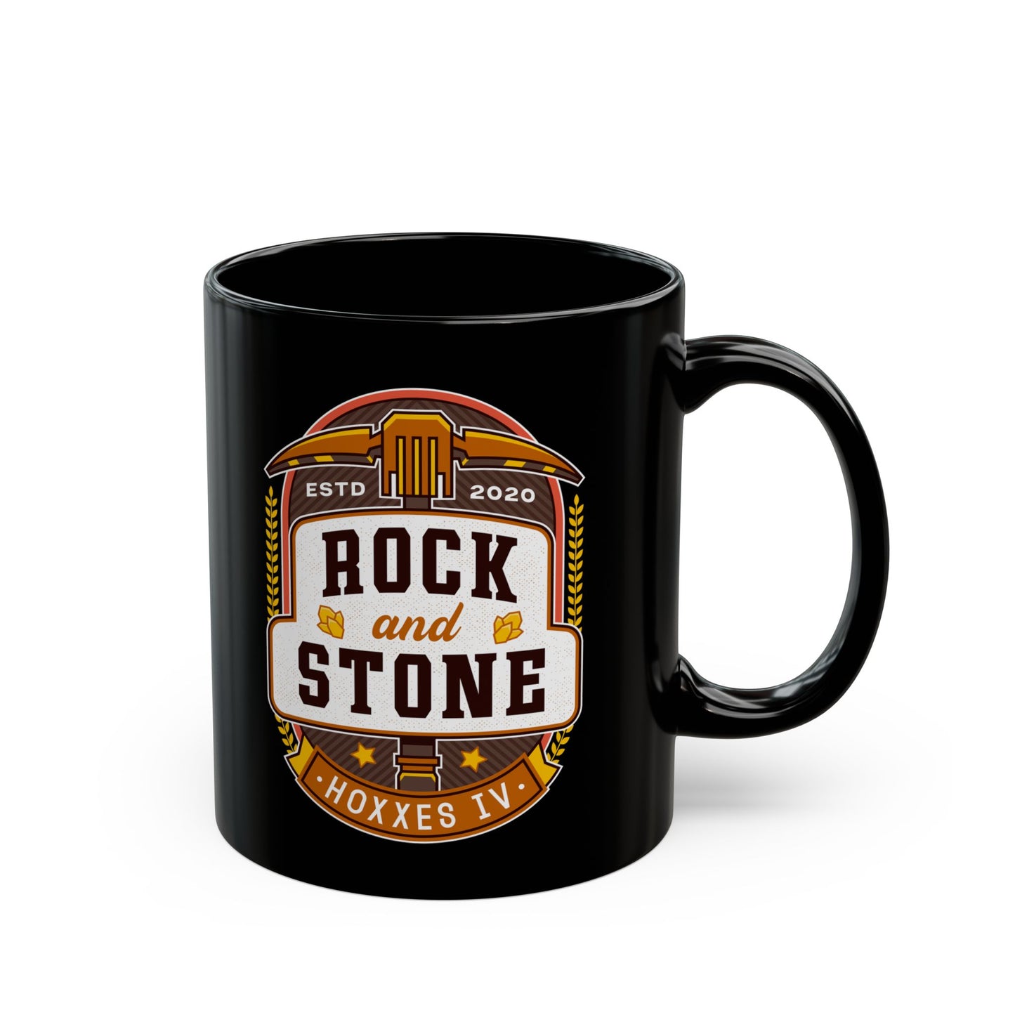 Rock And Stone Emblem Black Mug