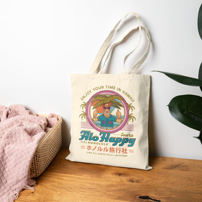 Alo Happy Tours Vintage Cotton Canvas Tote Bag