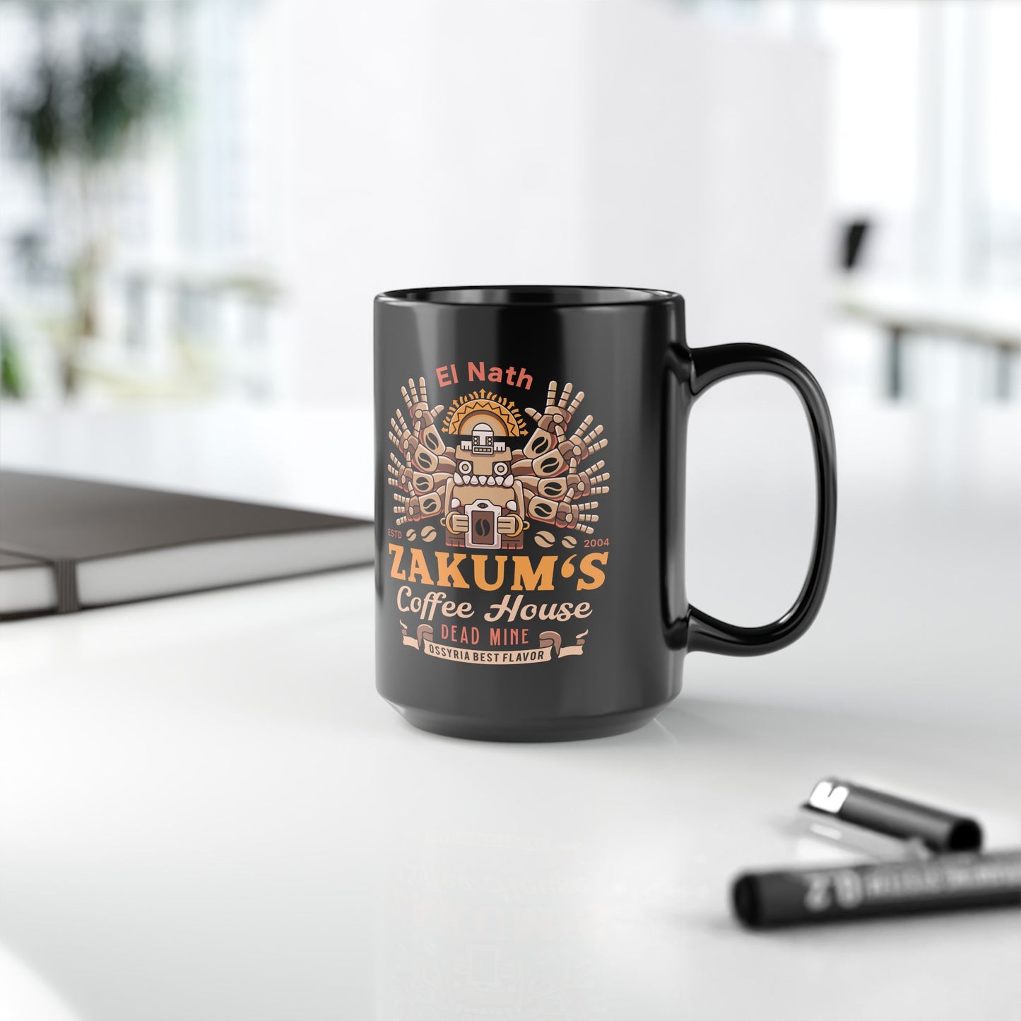Zakum Coffee Emblem Black Mug