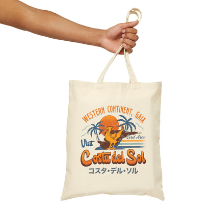 Costa Del Sol Vintage Cotton Canvas Tote Bag