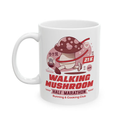 Walking Mushroom Marathon Ceramic Mug