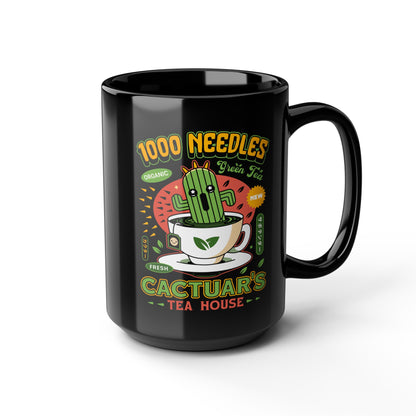 Cactuar Green Tea Emblem Black Mug