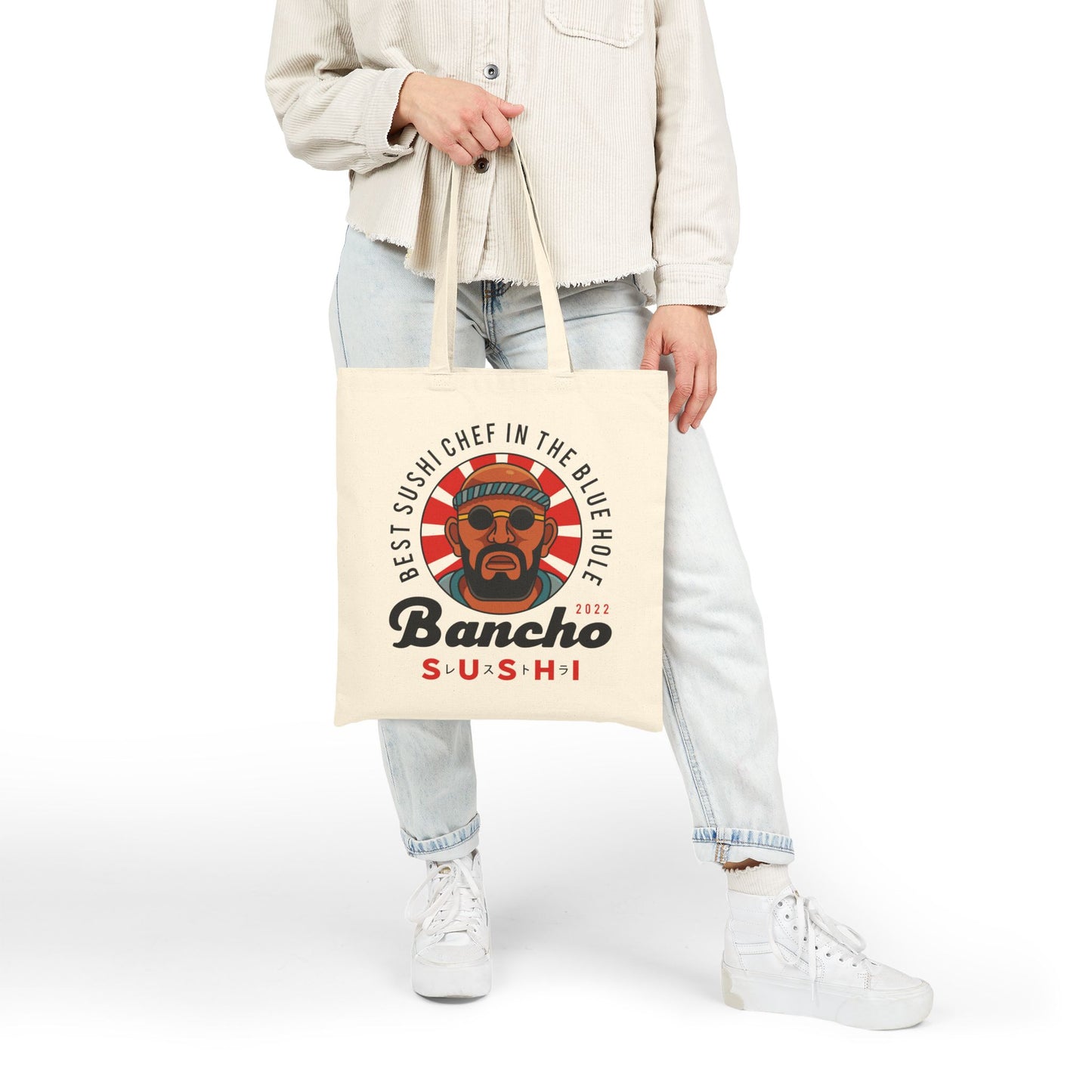 Bancho Sushi Emblem Cotton Canvas Tote Bag